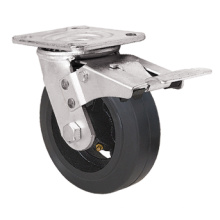 Heavy Duty Caster Series- 8in. W/Dual Brake - Rubber Wheel